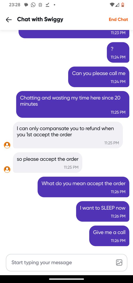 LogicScience's tweet photo. @SwiggyCares @Swiggy 
Seriously guys? It's been one hour (committed time was 30 min). Your driver has not moved since the start. And it's showing he's on the way, since 20 minutes, after I raised the complaint! Such frauds for 195 Rs seriously? https://t.co/iJ6DEAN5ty