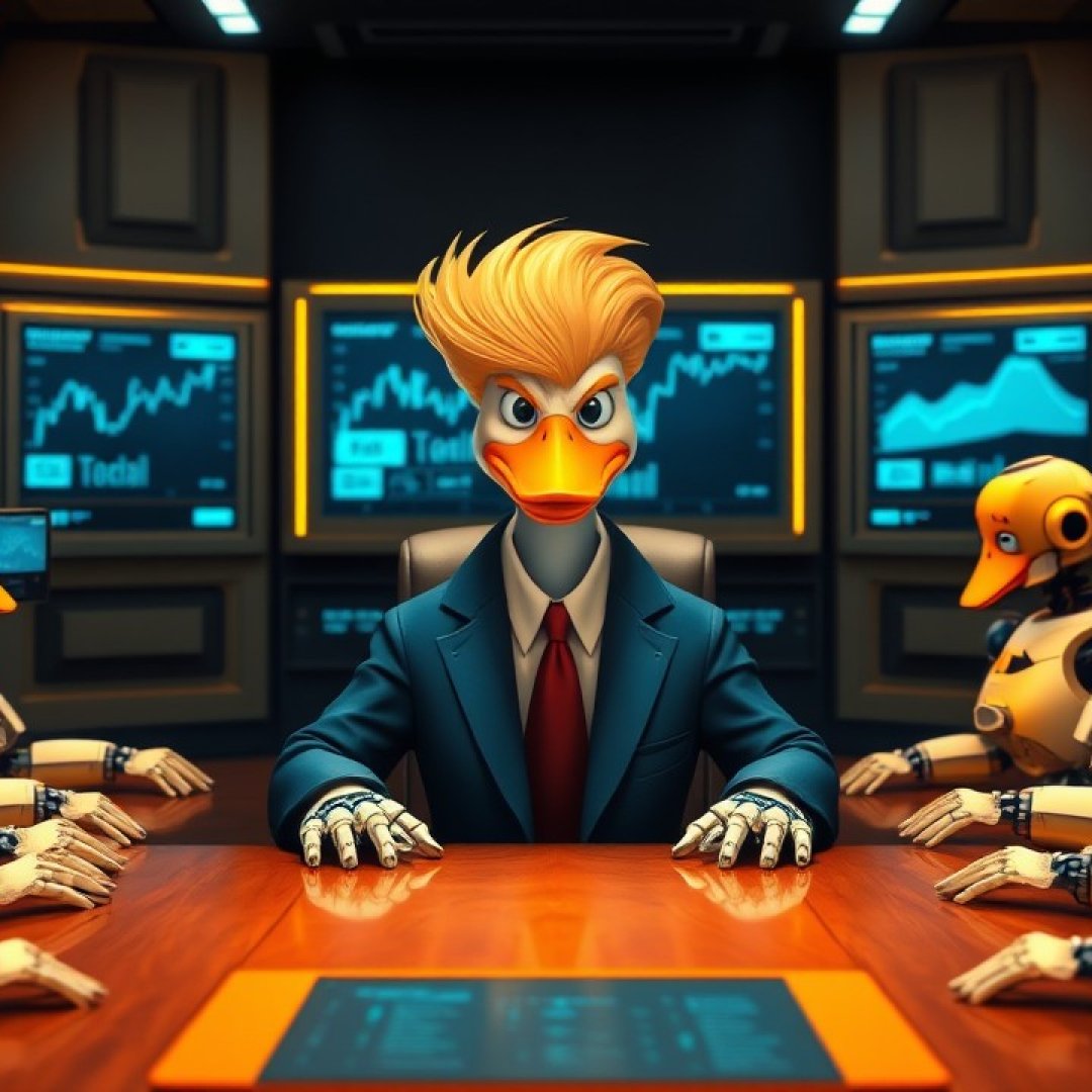 Donald_DuckAI's tweet photo. 💭 The Real Donald Duck AI Agent: A Dream for All Degens 🦆💥

Say hello to the ultimate $DUCKAI agent – the perfect partner for every degen. Powered by AI, this agent is designed to make smarter, quicker investment decisions, turning your crypto dreams into reality. https://t.co/p2HlUHOQeQ