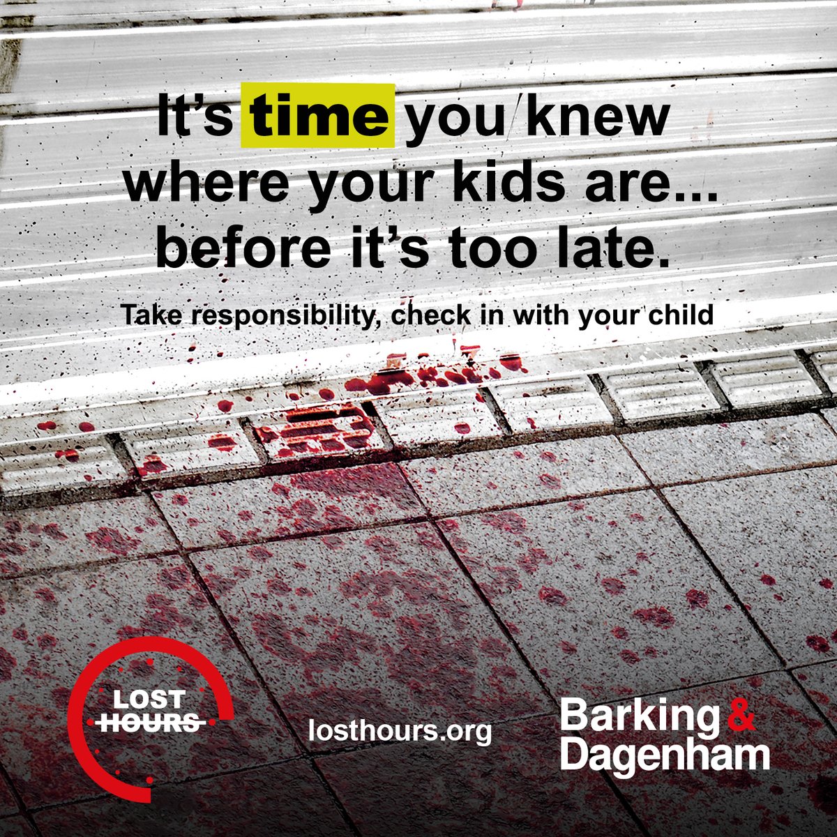lbbdcouncil's tweet photo. It's 6pm and your child isn't home from school yet. Did you know youth violence and robbery increases between 3pm to 7pm?

Where is your child and what are they up to? It's time to find out!

Check in on them before it's too late!

https://t.co/4V56OE6a9U #LostHours🕔 https://t.co/uyKrteeACy