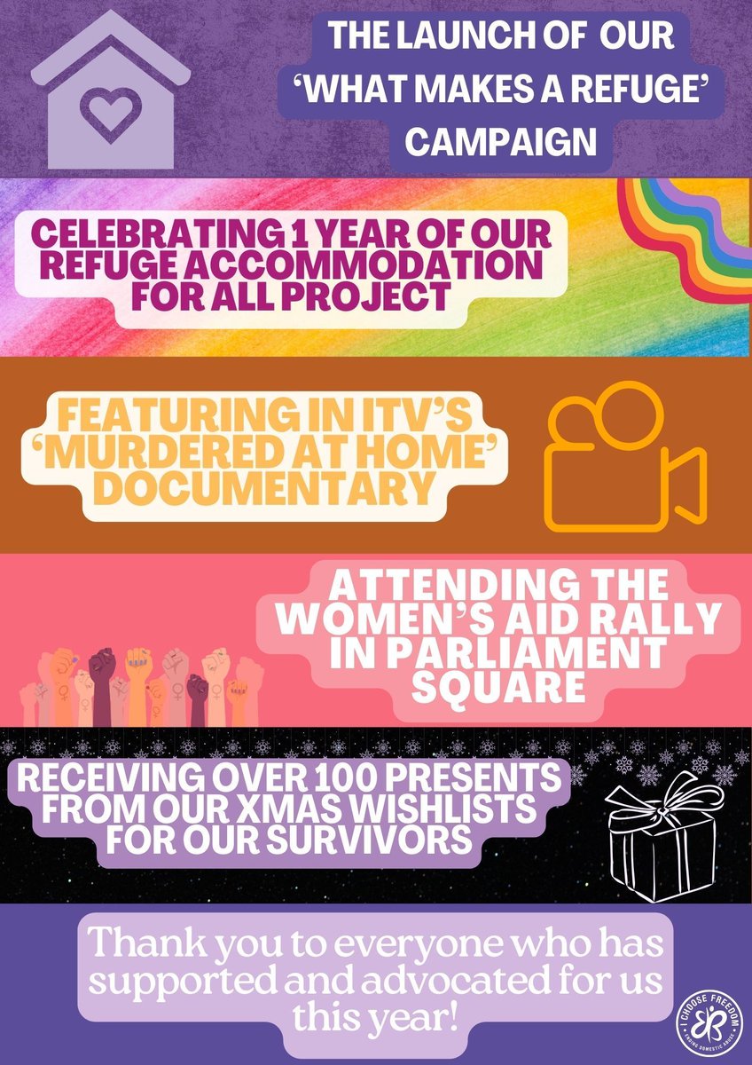 IChooseFreedom_'s tweet photo. 🎉 OUR TOP 10 OF 2024 🎉
2024 was a year of milestones, and advocating harder than ever for the end of domestic abuse. Thank you to everyone who made these moments possible, and we will continue to empower and support survivors in any way we can! https://t.co/5bUNa0A5pc