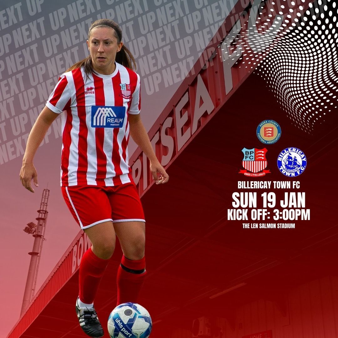 🏆 We begin 2025 in cup action against higher opposition!

🆚 Billericay Town FC Women
🏆 BBC Essex Senior Womens Cup Quarter Final
📅 Sunday 19 January
⌚️ 15.00
📍 The Len Salmon Stadium

#UpTheBowers