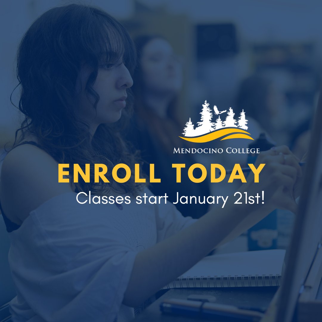 Thinking about going back to school?

Mendocino College is here to help you take that next step. Whether you’re starting a new path, preparing for transfer, or looking for a career change, we have the programs and resources to support your journey.

mendocino.edu/register