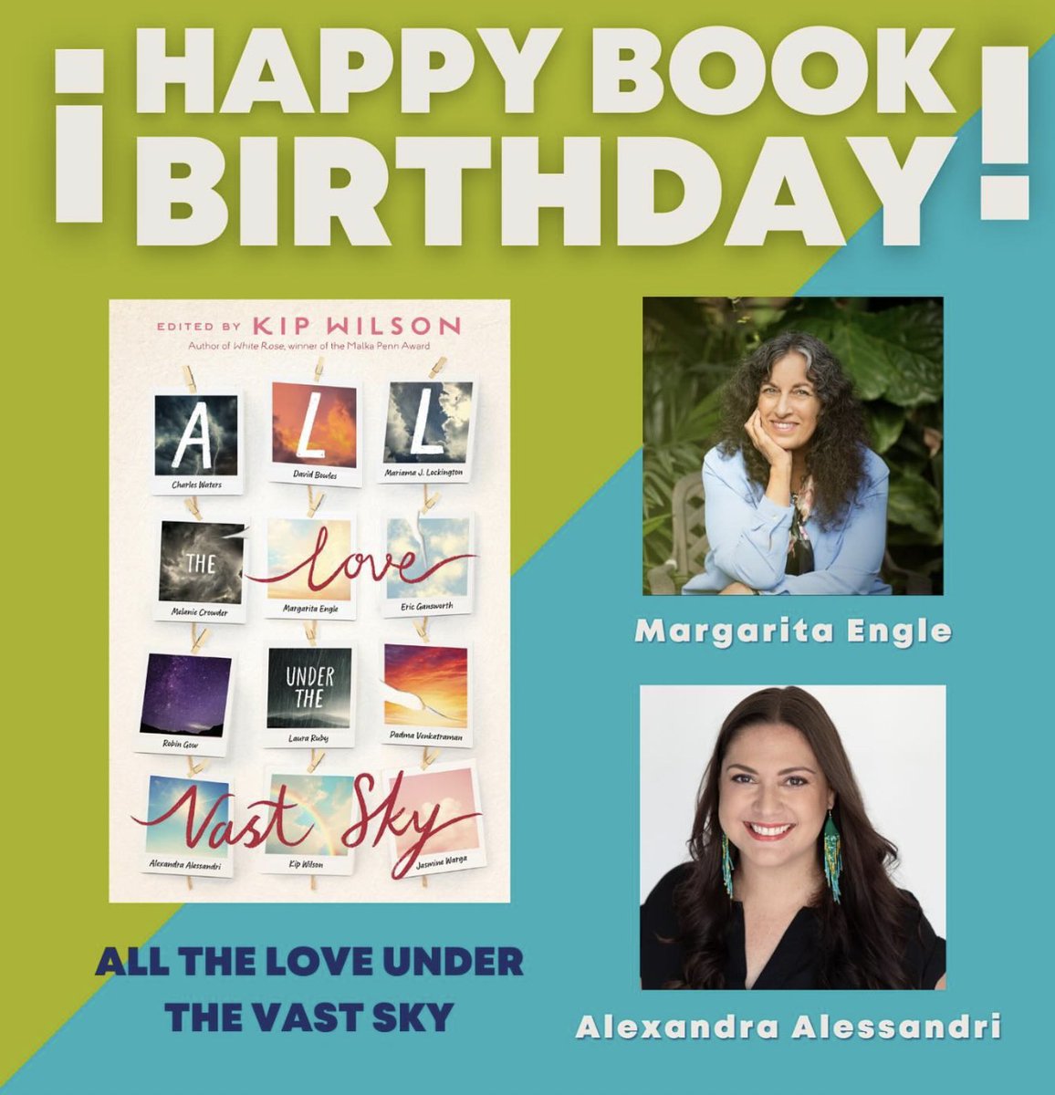 LasMusasBooks (@lasmusasbooks) on Twitter photo 🎉 Happy #Bookbirthday to All the Love Under the Vast Sky! 🌌
Featuring <a href="/LasMusasBooks/">LasMusasBooks</a> <a href="/apalessandri/">🌺 Alexandra Alessandri (updates only) 🌺</a> and <a href="/margaritapoet/">Margarita Engle</a>, this stunning anthology explores love in all its forms—romantic, platonic, familial, and self-love. 💖
📚 Myth, history, & heart await!
#YAReads #latinx 🎉 Happy #Bookbirthday to All the Love Under the Vast Sky! 🌌
Featuring <a href="/LasMusasBooks/">LasMusasBooks</a> <a href="/apalessandri/">🌺 Alexandra Alessandri (updates only) 🌺</a> and <a href="/margaritapoet/">Margarita Engle</a>, this stunning anthology explores love in all its forms—romantic, platonic, familial, and self-love. 💖
📚 Myth, history, & heart await!
#YAReads #latinx