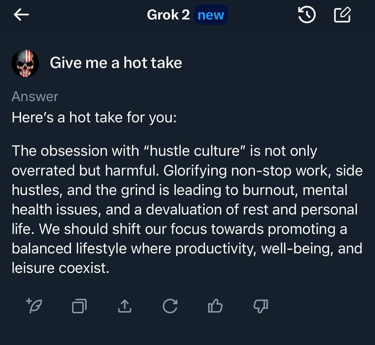 ItsClintB's tweet photo. @mrexits Grok came in with the exact opposite energy. https://t.co/6UbLGvlKAr