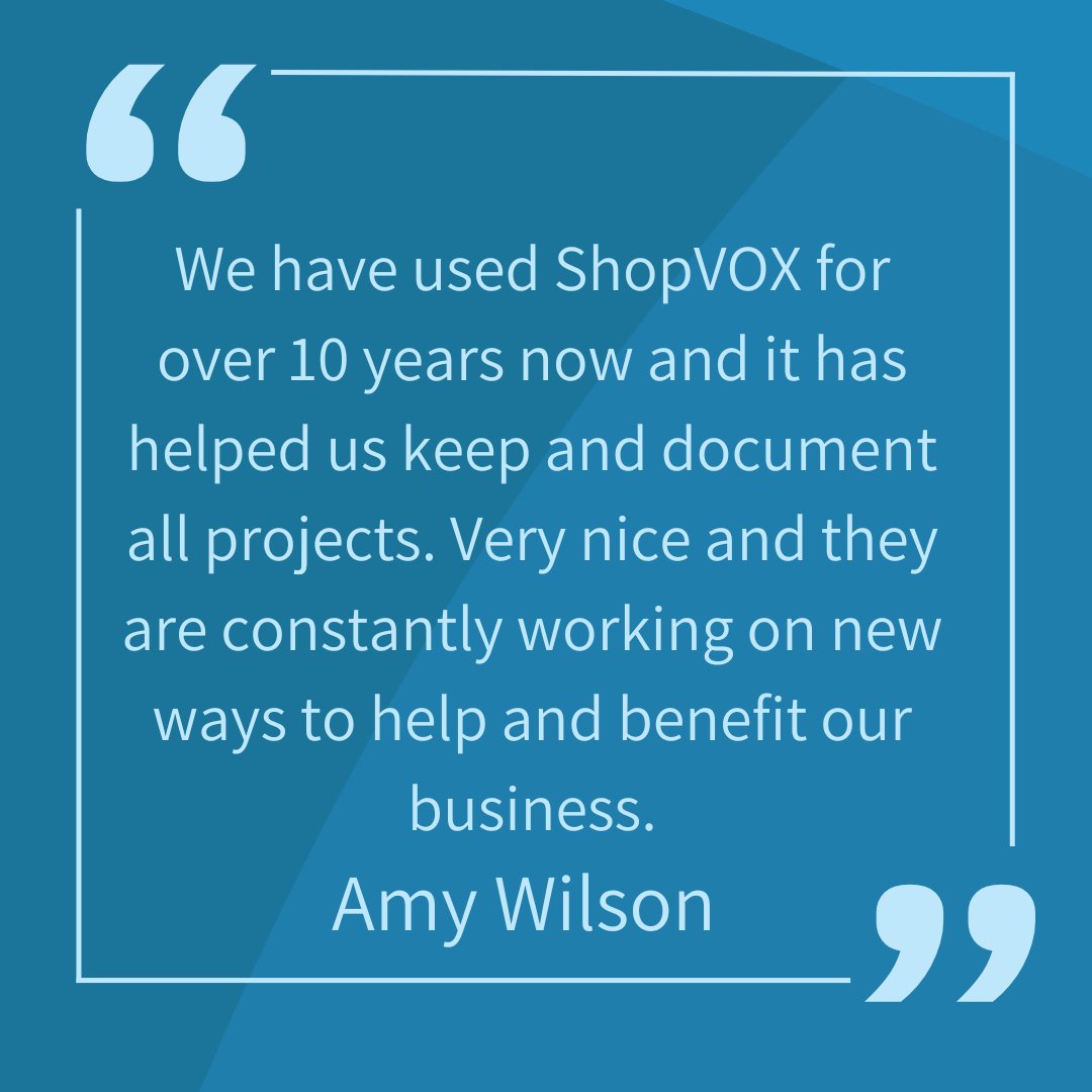 Many years in business &amp; 10 with shopVOX by her side—streamlining quoting &amp; production like no other. 💪 See why industry pros like Amy trust us. Get a free demo by our success coaches!  get.shopvox.com/pro-demo