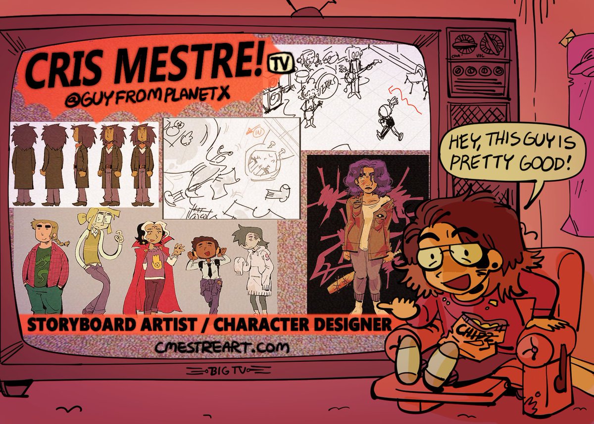 GuyFromPlanetX's tweet image. Happy #portfolioday!!
I'm Cris Mestre, a Storyboard Artist, Animator, & Character Designer currently animating for Ice Cream Sandwich!
Check out my stuff here! (And my thesis film down in the replies!)
💗cmestreart.com
💌cmestreart@gmail.com
📷instagram.com/guyfromplanetx