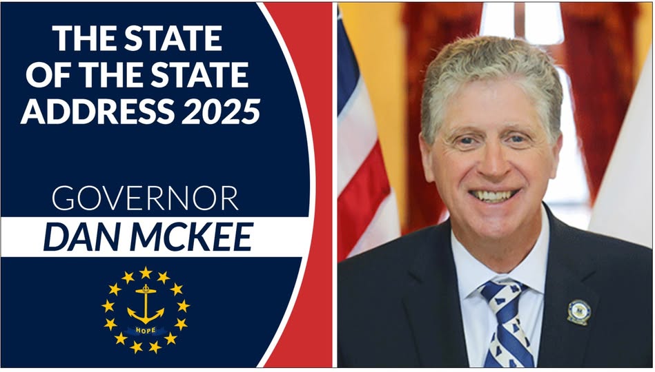 RICapitolTVOBrien (@ricapitoltvob) on Twitter photo Watch <a href="/GovDanMcKee/">Governor Dan McKee</a> 's State of the State Address LIVE on <a href="/RICapitolTV/">RICapitolTV</a>
and
Web 1: capitoltvri.cablecast.tv/watch/stream/1… beginning at 7 p.m. Watch <a href="/GovDanMcKee/">Governor Dan McKee</a> 's State of the State Address LIVE on <a href="/RICapitolTV/">RICapitolTV</a>
and
Web 1: capitoltvri.cablecast.tv/watch/stream/1… beginning at 7 p.m.