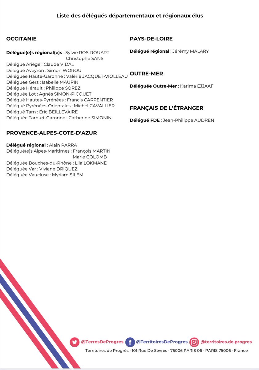 DP_LeParti's tweet photo. ✅ La direction nationale de Territoires de Progrès se félicite du bon déroulement des élections internes organisées le week-end dernier, qui ont permis d’élire de nouveaux délégués territoriaux à travers l’ensemble des départements https://t.co/G3pLC6Wncy