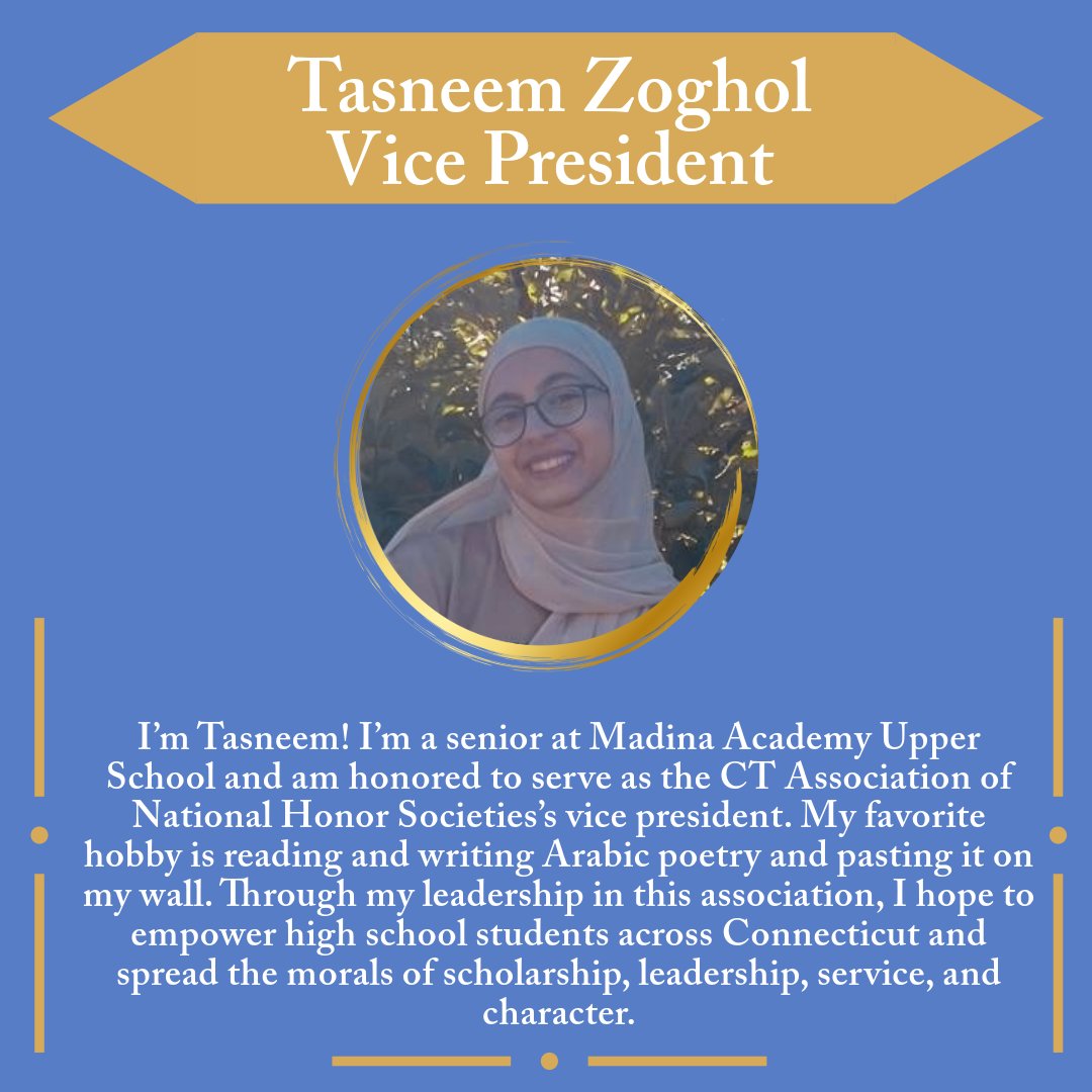 Introducing our Vice President for the 2024-2025 CANHS, Tasneem Zoghol!
