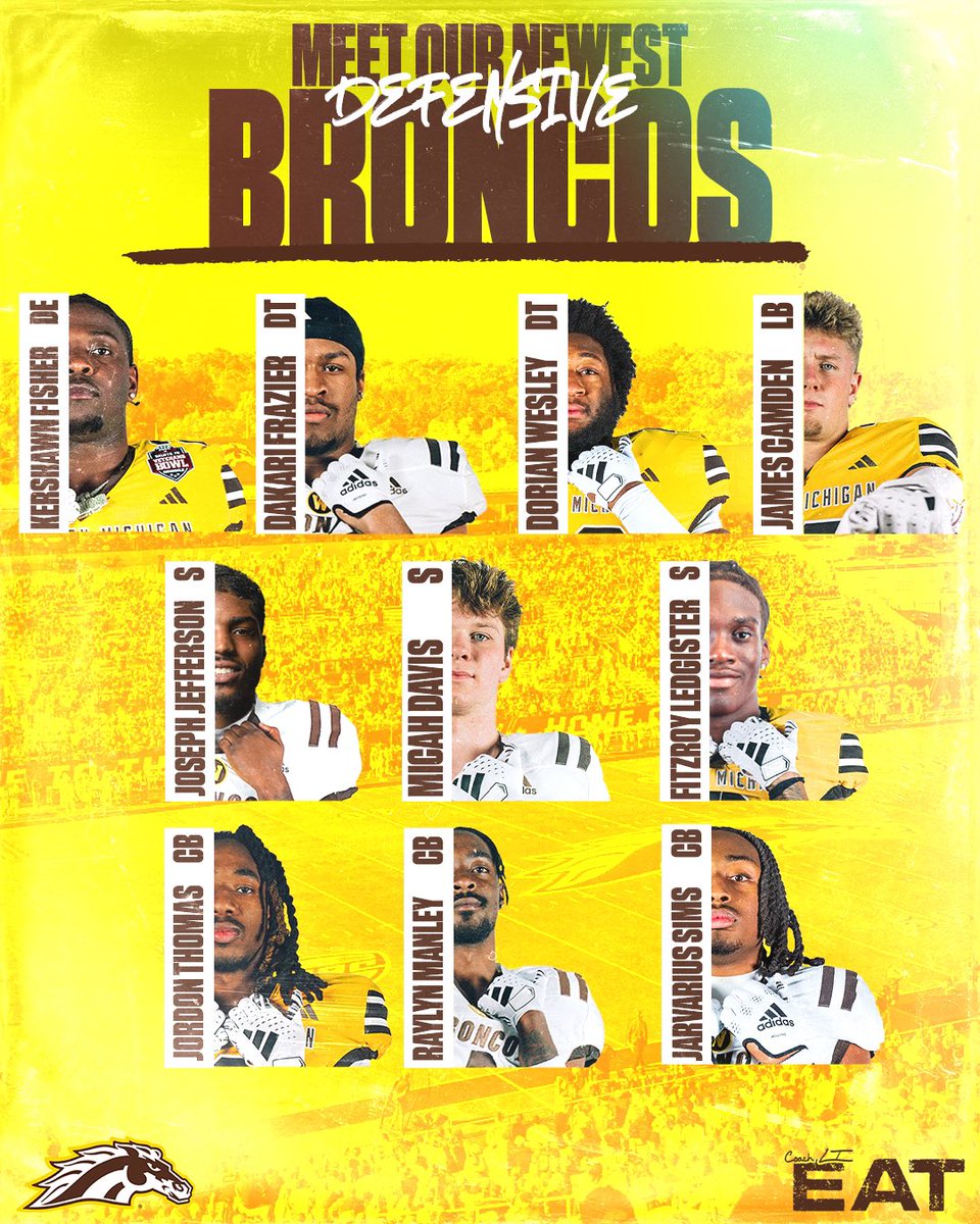 Western Michigan Football (@wmu_football) on Twitter photo Let’s welcome our newest Broncos! 🐎
#EAT | #BroncosReign Let’s welcome our newest Broncos! 🐎
#EAT | #BroncosReign