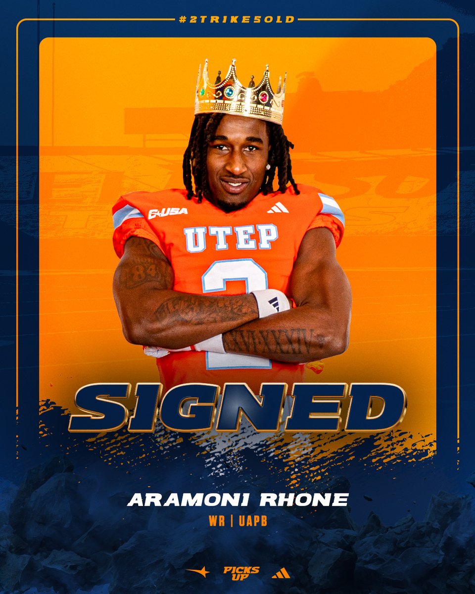 UTEP Football (@utepfb) on Twitter photo 𝗢𝗙𝗙𝗜𝗖𝗜𝗔𝗟 ✍️
Welcome to the Sun City, Aramoni Rhone
#2TRIKE5OLD | #NSD25 <a href="/aramonirhone1/">Aramoni Rhone</a> 𝗢𝗙𝗙𝗜𝗖𝗜𝗔𝗟 ✍️
Welcome to the Sun City, Aramoni Rhone
#2TRIKE5OLD | #NSD25 <a href="/aramonirhone1/">Aramoni Rhone</a>