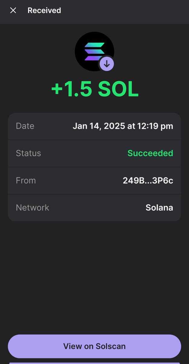 Huge thanks to <a href="/absoluteidiotAI/">Absolute Idiot ($AI)</a> for sending over the 1.5 SOL! You're the real MVP for coming through like that respect fr.🔥