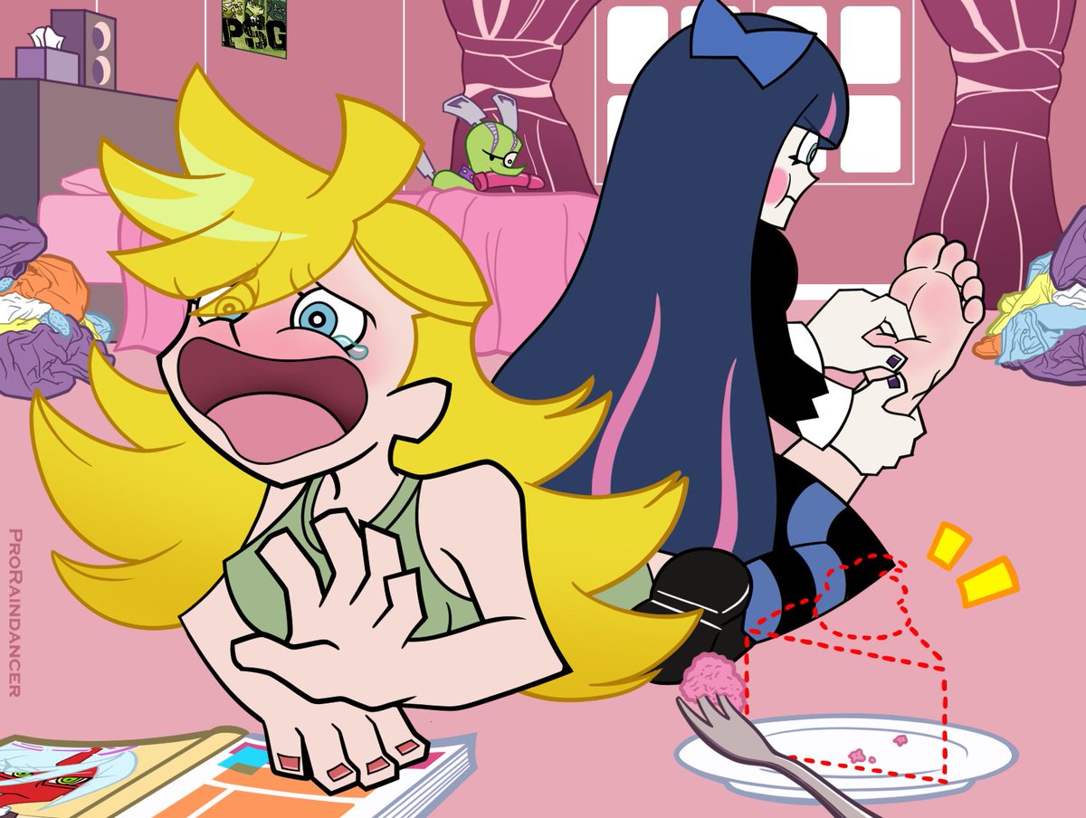 Panty's coming back! I couldn't stop myself. Here she is, getting punished for scavenging some dessert that didn't belong to her. It's not like she never indulges in sweets...