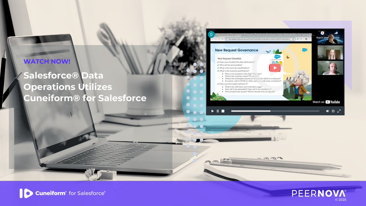 Peernovainc's tweet photo. Salesforce’s #DataStrategy team highlights how Cuneiform for Salesforce transforms #CRM #DataManagement. CfSF addresses #AI reliability, #DataReliability risk, and more. https://t.co/kJlNM2QBgt
#DataOperations #Data #Trailblazers #AppExchange #SalesforceAdmin #DataCloud https://t.co/QFXD8SAEkI