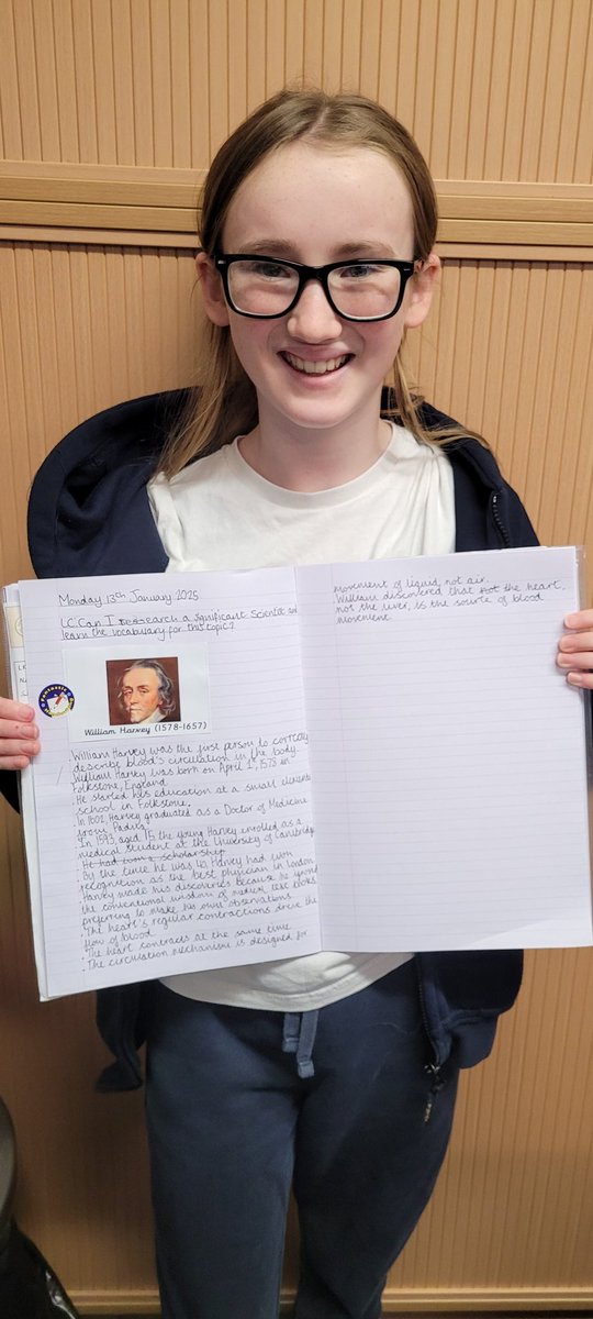 HolySpiritWA9's tweet photo. Look at all of our #Year6 Superstar Writers! We were writing about our significant scientist, William Harvey. The children are trying super hard with their handwriting and presentation.
#year6science #handwriting https://t.co/hzmaE1ewaT