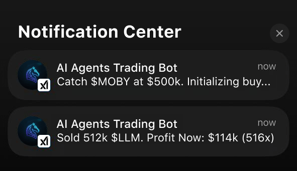0xPepesso's tweet photo. I built an automated trading bot using Grok 2

it caught $LLM at $300k (516x)

and $MOBY at $450k (140x)

my $3k -> $264k in one week

U wanna know how to set up this bot in 10 mins? I got u 👇 https://t.co/VjDRtfvwJ5