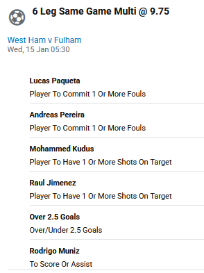 beanbagdata's tweet photo. West Ham v Fulham
1 Or More Shots on Target:
Mohammed Kudus
Raul Jimenez
1 Or More Fouls:
Andreas Pereira
Lucas Paqueta
Over 2.5 Goals
To Score Or Assist:
Rodrigo Muniz
#EPL #WestHam #FulhamFC #Lucky15 #beanbagdata #betttingtips https://t.co/x2uKXAHnSP