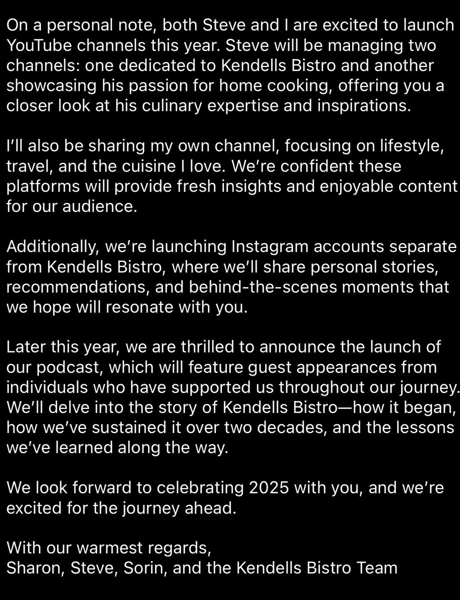 ✨ Kendells Bistro 2025 ✨