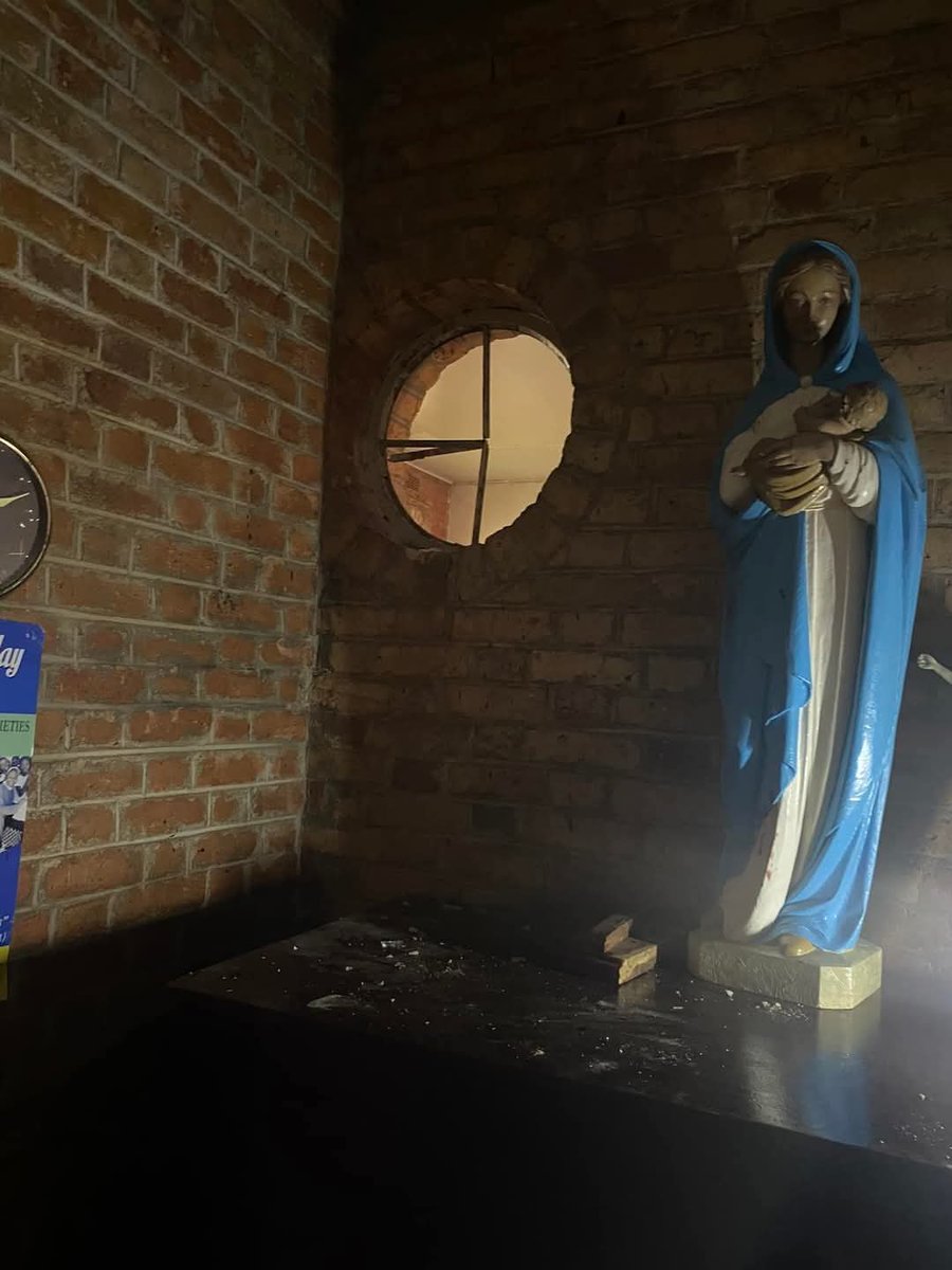 DakaEmman's tweet photo. MANSA CATHEDRAL DESERCRATED BY UNKNOWN MAN
Unknown person has desercrated the Mansa cathedral. He broke into the cathedral and did some damage and even wrote a message on the floor using blood. The matter has been reported to the police and so far the intentions of this person https://t.co/9On29ZZMZP