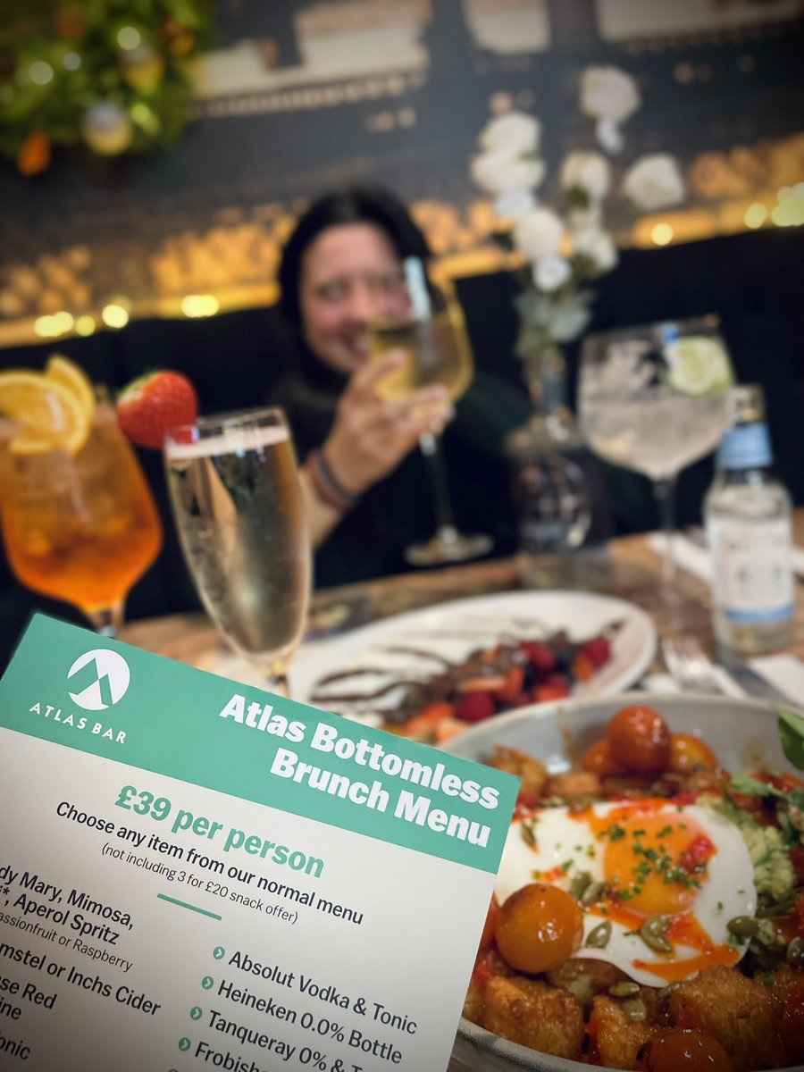 TheGinBible's tweet image. Bottomless #brunch? 🥂
Delicious #food and 90 minutes of #gin, #cocktails, fizz and more #Manchester! Bottomless @TheAtlasBar Gin and #Tonic? Be rude not to! 🍴🎉
Available Thursday-Sunday 12pm and 2pm. Email enquiries@atlasbarmanchester.com to book now🍸