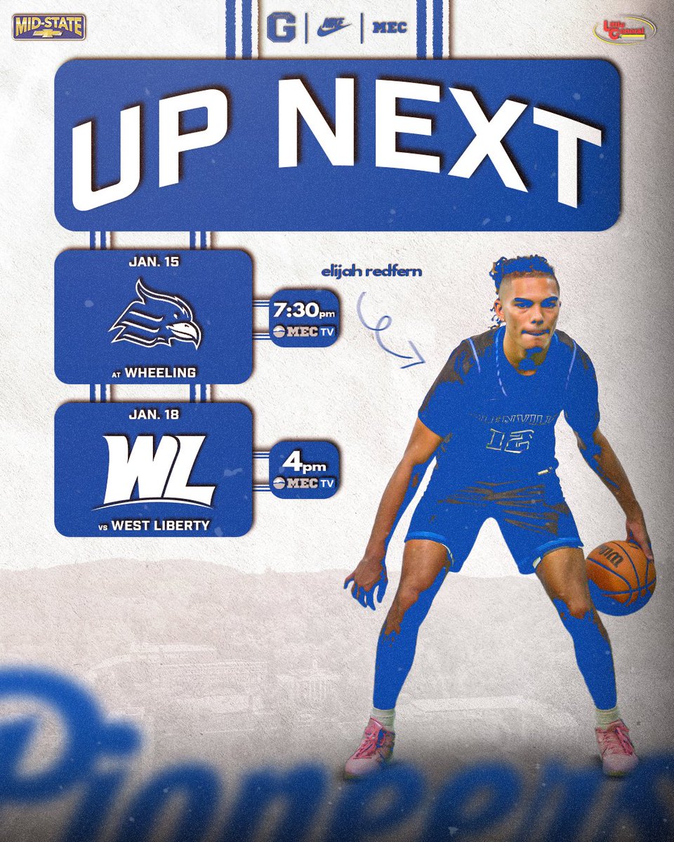 𝐔𝐏 𝐍𝐄𝐗𝐓!

🆚 Wheeling
🗓️ Jan. 15
⌚️ 7:30 p.m.

🆚 West Liberty
🗓️ Jan. 18
⌚️ 4 p.m.

#GoPioneers