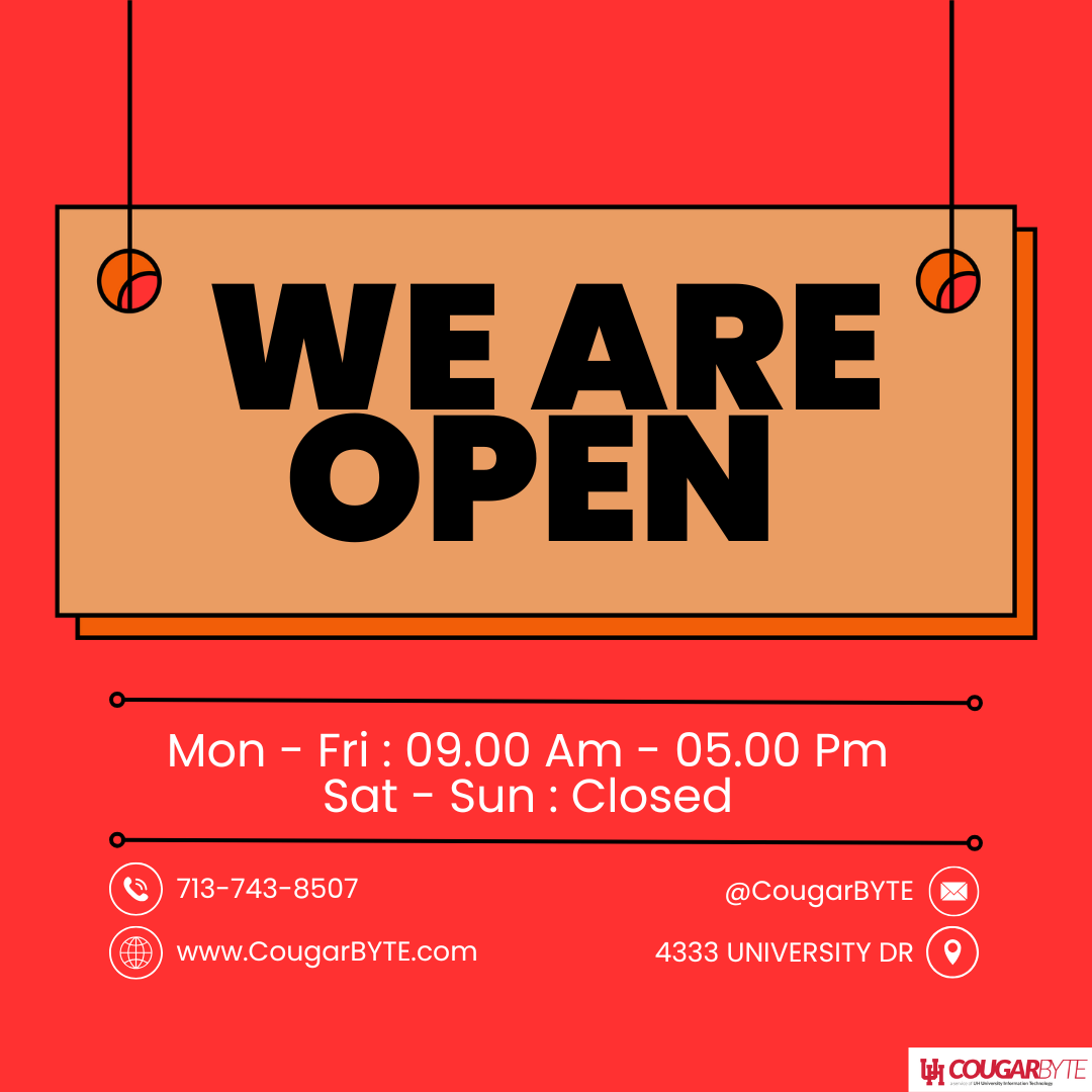 UHCougarByte's tweet photo. Stop by the store today or visit the store online!

WWW. https://t.co/ZUWz8AYrAp

CougarBYTE has all your tech needs!

-
-
-

See you soon!!

#Computers
#Students
#Discounts
#Sales
#College
#LimitedTimeOffer
#UniversityOfHouston
#sports
#GoCoogs https://t.co/llqTJouOtH