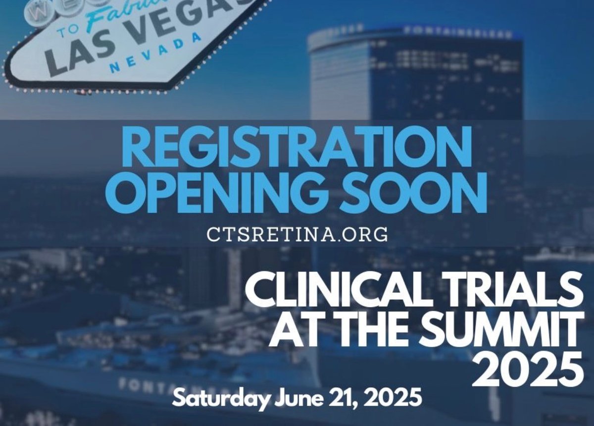 Clinical Trials at the Summit (@cts_tahoe) on Twitter photo We’re back! New location, same mission! Save the Date for the 2025 #CTSRetina
<a href="/ArshadKhanani/">Arshad Khanani</a> We’re back! New location, same mission! Save the Date for the 2025 #CTSRetina
<a href="/ArshadKhanani/">Arshad Khanani</a>