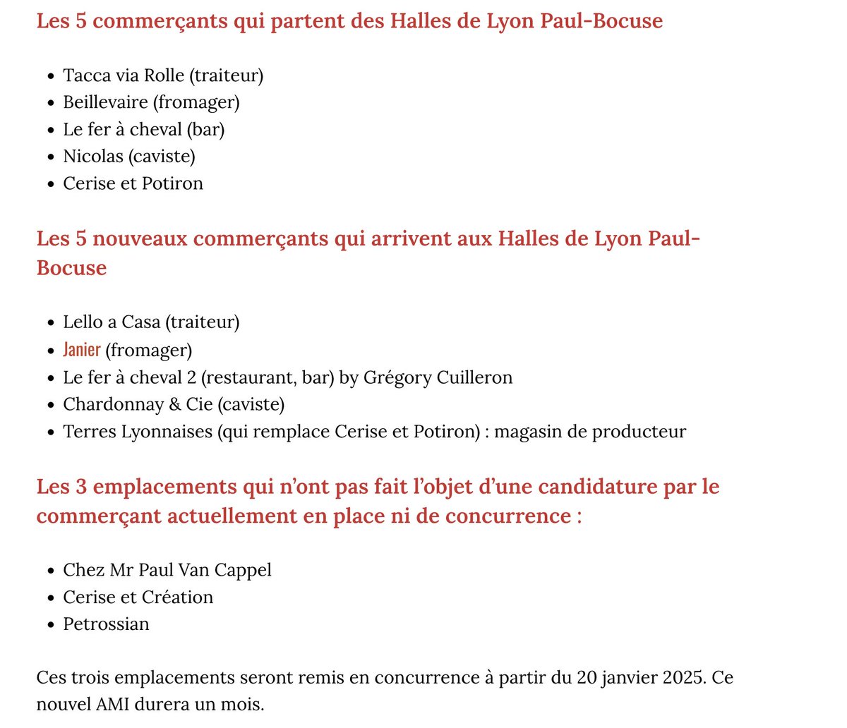 La nouvelle donne des halles de Lyon Paul Bocuse (récap' de Lyon Capitale)