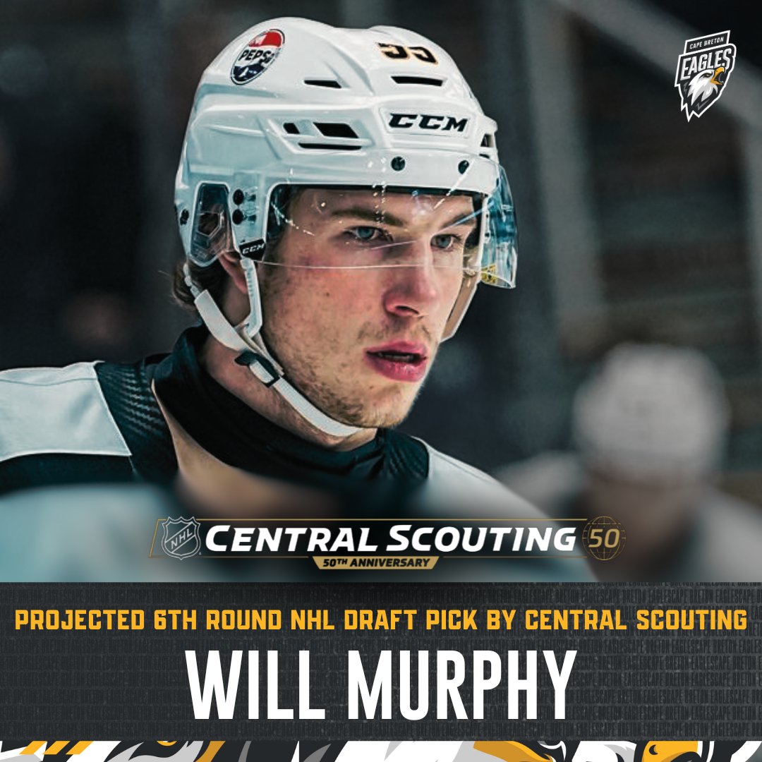 Congratulations to Eagles defenceman Will Murphy who has been projected to be drafted in the 6th round, 167th overall by NHL Central Scouting in their mid-term ranking list! 

Details 👉 shorturl.at/YFuj9
