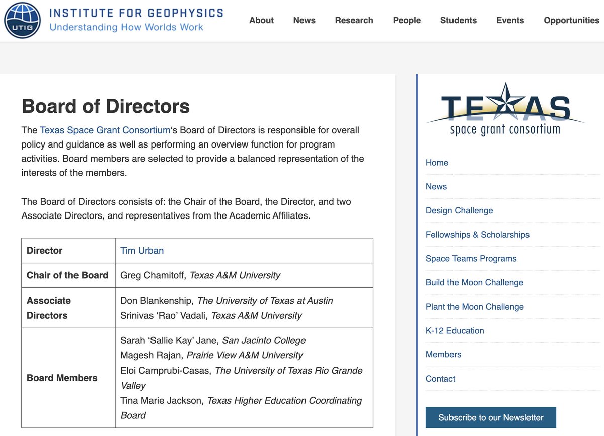 Dr. Eloi Camprubí-Casas (@eloi_cc) on Twitter photo Extremely excited and humbled to have been elected into the Board of Directors of <a href="/NASA/">NASA</a>'s Texas Space Grant Consortium! 🇺🇸 🚀 We'll work hard to promote STEM education, outreach, & research across Texas ✌️<a href="/TexasSpaceGrant/">NASA Texas Space Grant</a>
<a href="/STXSpaceScience/">South Texas Space Science Institute</a>
@UTRGV
#astrobiology #spaceisforeveryone Extremely excited and humbled to have been elected into the Board of Directors of <a href="/NASA/">NASA</a>'s Texas Space Grant Consortium! 🇺🇸 🚀 We'll work hard to promote STEM education, outreach, & research across Texas ✌️<a href="/TexasSpaceGrant/">NASA Texas Space Grant</a>
<a href="/STXSpaceScience/">South Texas Space Science Institute</a>
@UTRGV
#astrobiology #spaceisforeveryone
