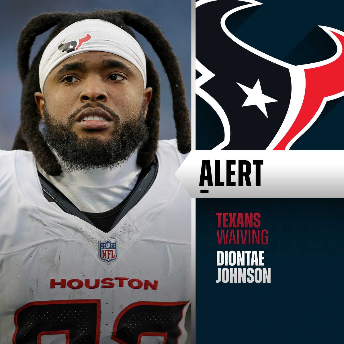 NFL's tweet photo. Texans waive WR Diontae Johnson. https://t.co/XX0hf6N2qt