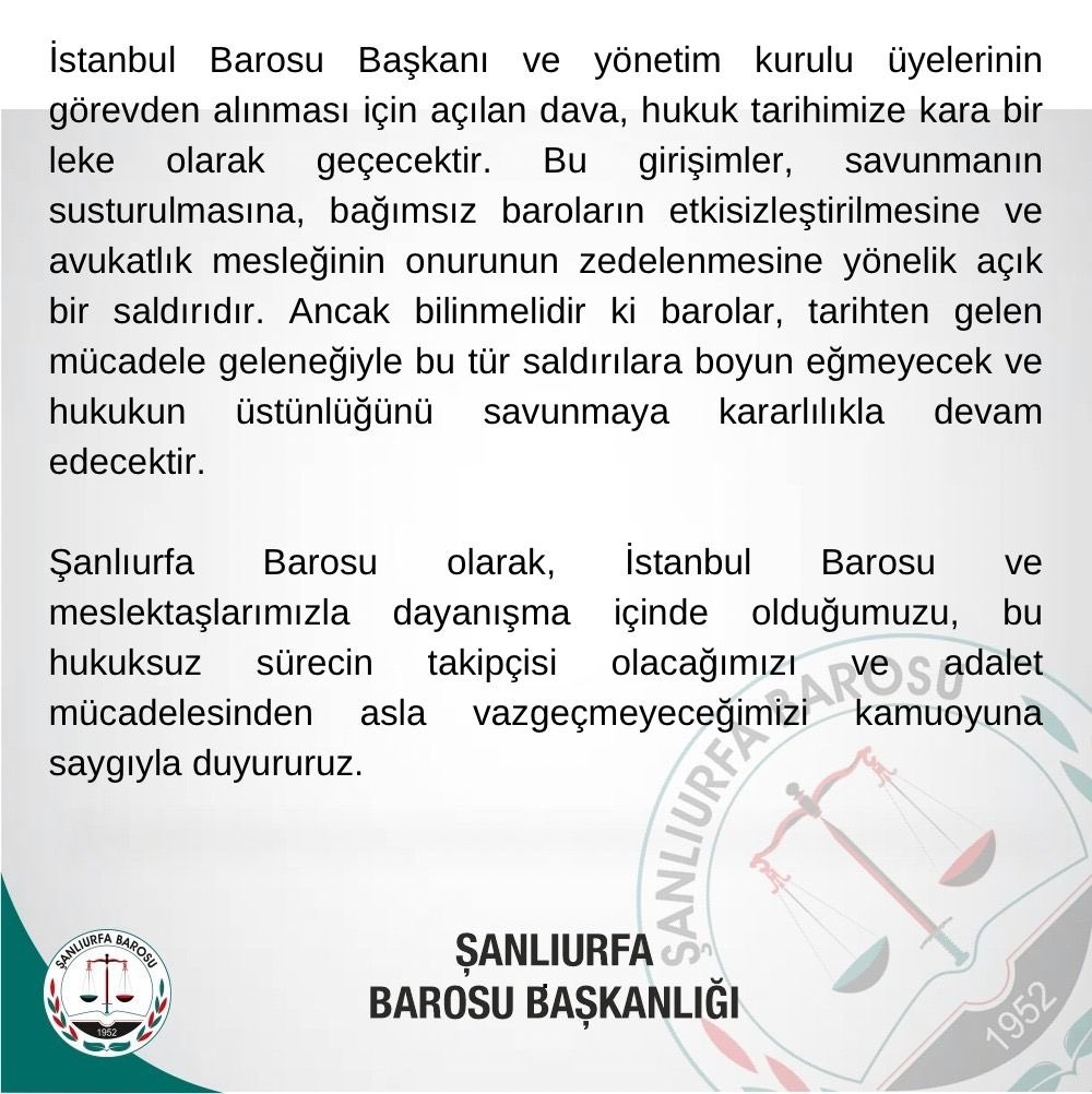 UrfaBarosu's tweet photo. BAROLARIN SESİNİ KISAMAYACAKSINIZ, SAVUNMA SUSMAYACAK!! https://t.co/He3gdtfz1s
