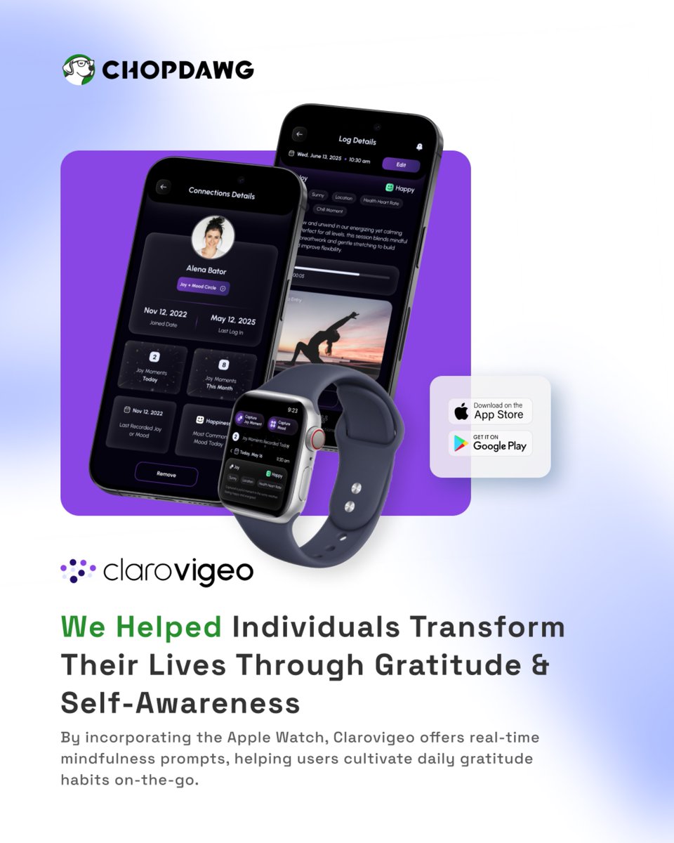 chop_dawg's tweet photo. Transform your day with Clarovigeo, an app we built to help you cultivate gratitude and self-awareness—no matter where life takes you. https://t.co/8VBm8S4IaA