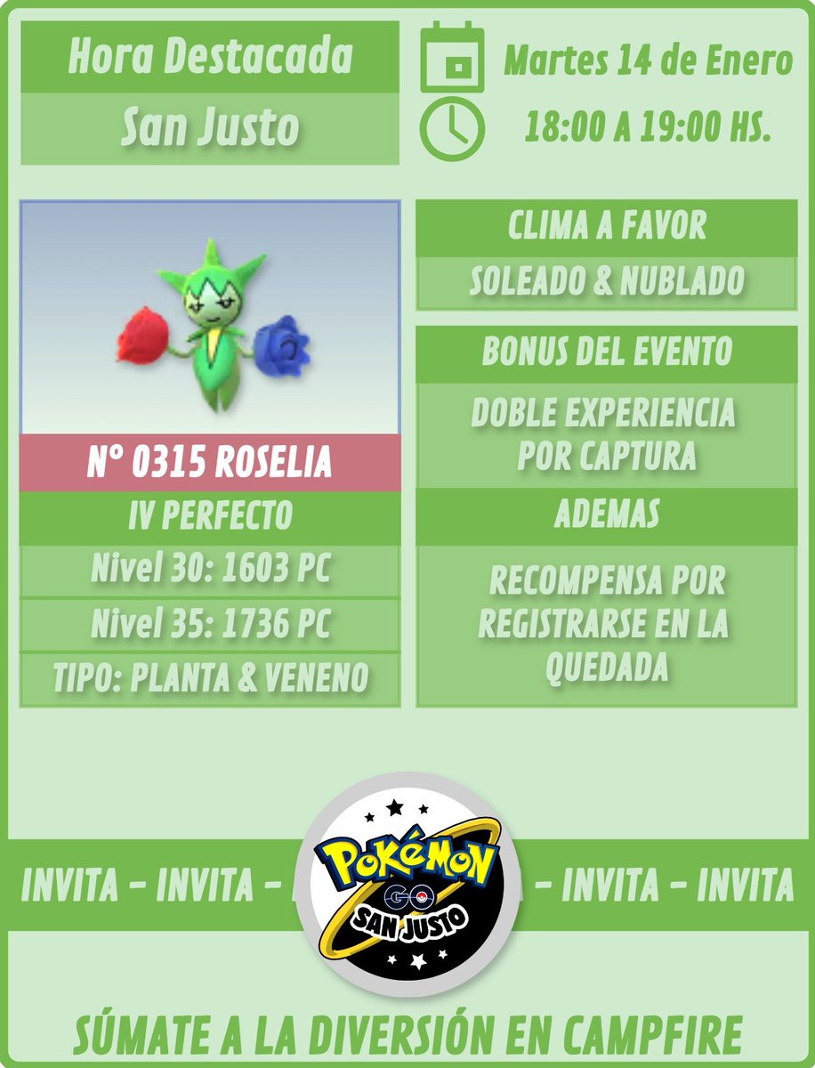 pgosanjusto's tweet photo. Buenos tardes a todos

Les dejamos info del evento de hoy CON RECOMPENSAS para todos los que se registren

Hoy Hora Destacada
https://t.co/hItC524yyz

¡Los esperamos a todos!

POKÉMON GO • SAN JUSTO https://t.co/tXe1qUdsRQ