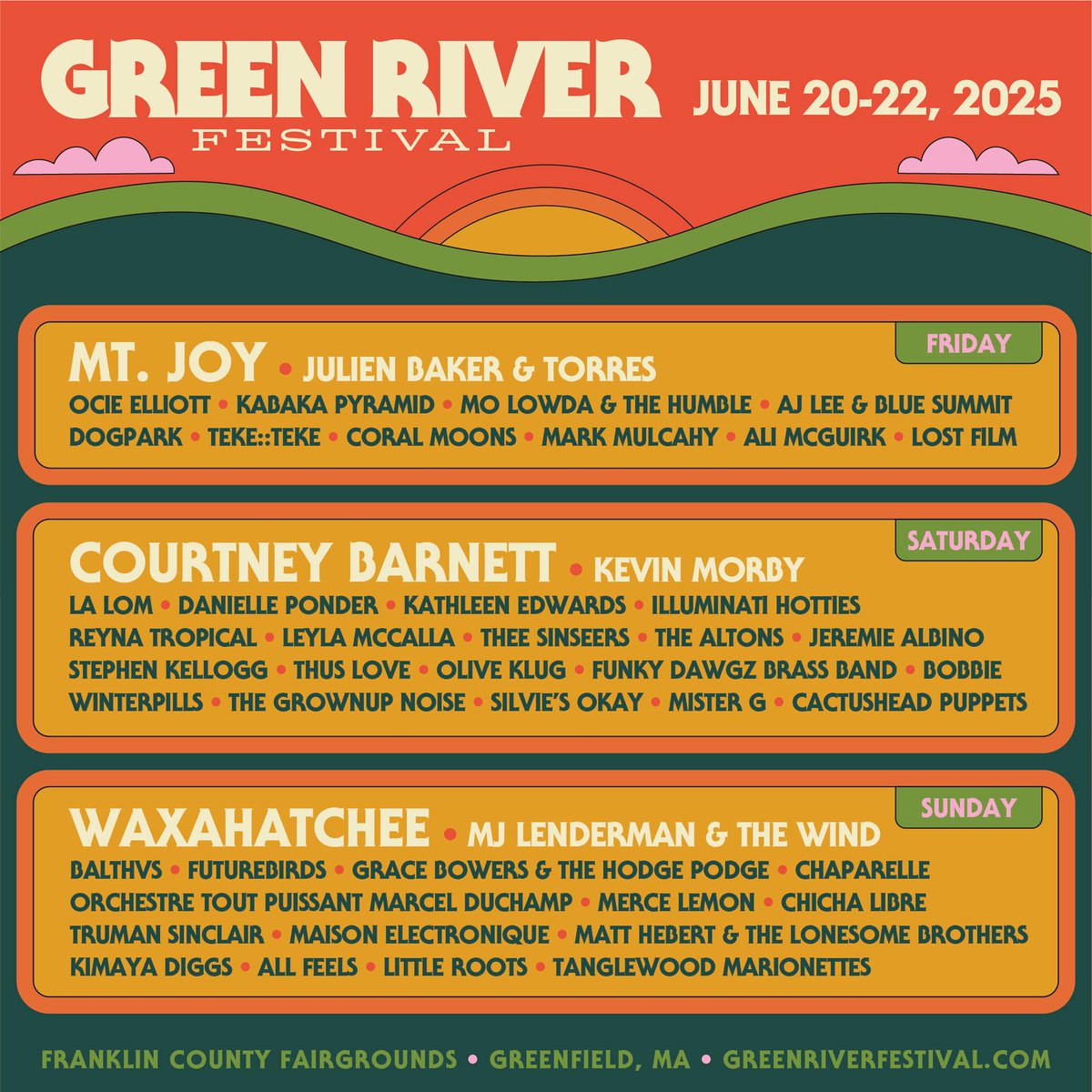 Waxahatchee, Courtney Barnett, Julien Baker &amp; Torres, MJ Lenderman, and more play Green River Festival 2025 brooklynvegan.com/green-river-fe…
