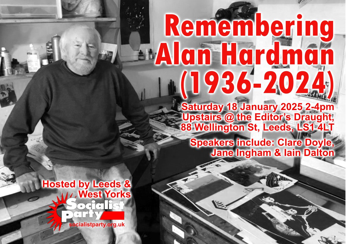 leedssp's tweet image. This Saturday will mark 1 year since the death of Militant cartoonist Alan Hardman. Alan was a printer by trade and started drawing cartoons for the Militant in the 1970s, and is particularly known for some of his outstanding cartoons produced during the 1984-5 miners strike. 1/4