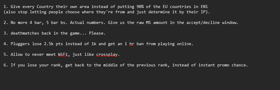 My opinion on how to improve online Tekken. These are just (mostly) easy fixes.