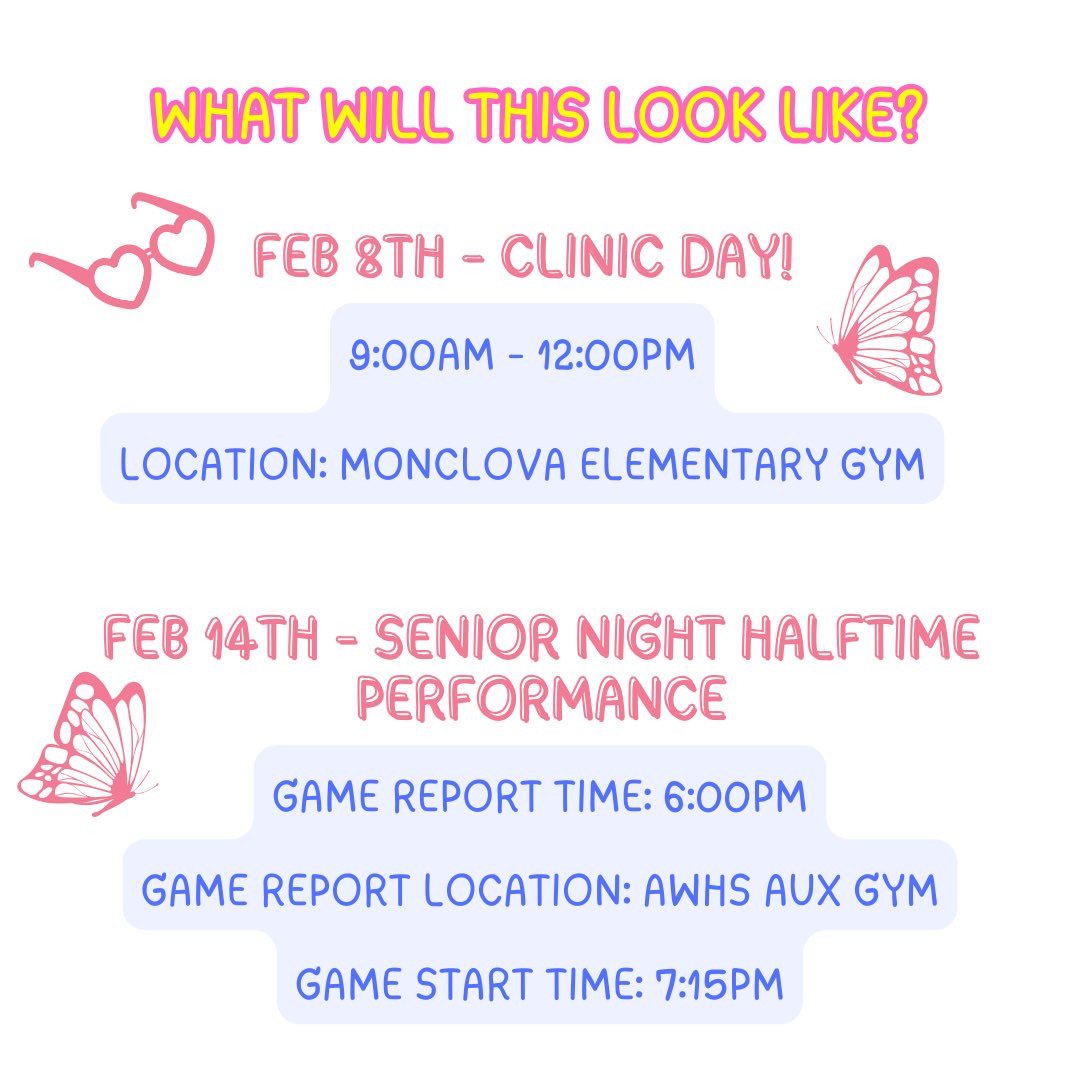 AWHS_DanceTeam's tweet photo. PLEASE NOTICE EVENT CHANGE!!! 
Email Coach Oser with any questions or concerns! (Email listed in post!) If you have already signed up your Jr. Dancer please check your email for a message from coach! https://t.co/CeYAIYRRgn