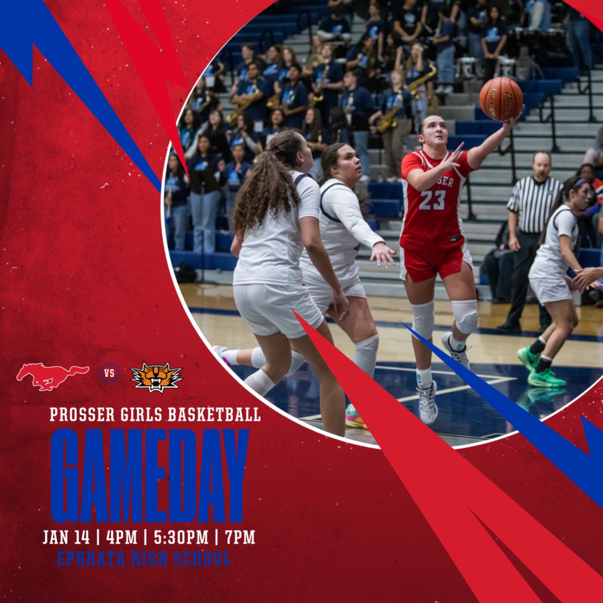 PSDAthletics_'s tweet photo. Lady Mustang 🏀 travel north to battle the Tigers‼️

🗓️ | 1.14.25
⏰ | 4PM (JV)
⏰ | 5:30PM (V)
⏰ | 7PM (C)
🆚 | Ephrata
📍 | Ephrata High School
🎟️ | $7 Adult | $5 Student/62+ (GoFan option ONLY) 
🖥️ | Hudl TV

#GoMustang https://t.co/QDBVsDKpTs