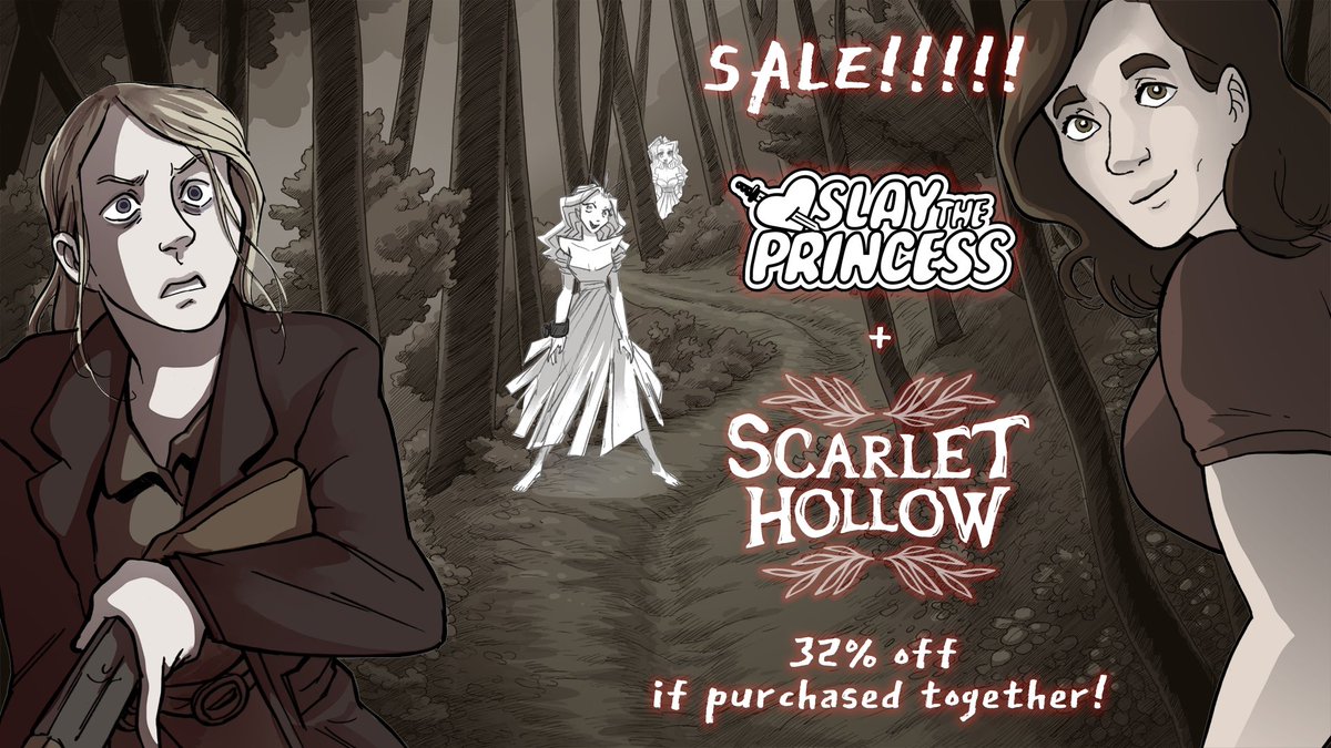 blacktabbygames's tweet photo. our games are on sale on steam

buy scarlet hollow and slay the princess https://t.co/G01AGcfQYF