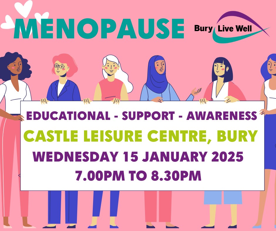 burylivewell's tweet image. 👉TOMORROW!👈

The next Menopause support session at Castle Leisure Centre is on:
➡Wed 15 Jan 2025 - 7pm to 8.30pm

Join our FREE drop-in educational support &amp;amp; awareness sessions💗

Get help with:
➡HRT
➡Bone Health
➡Nutrition
➡Sleep &amp;amp; Coping Strategies

#menopauseawareness
