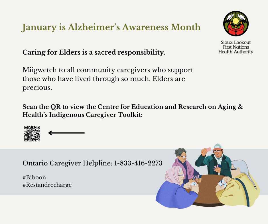 Caring for Elders is a responsibility that we all share. 

Check out the Indigenous Caregiver's Toolkit for helpful tips to help you best care for your loved ones as they age: bit.ly/49w7YcB