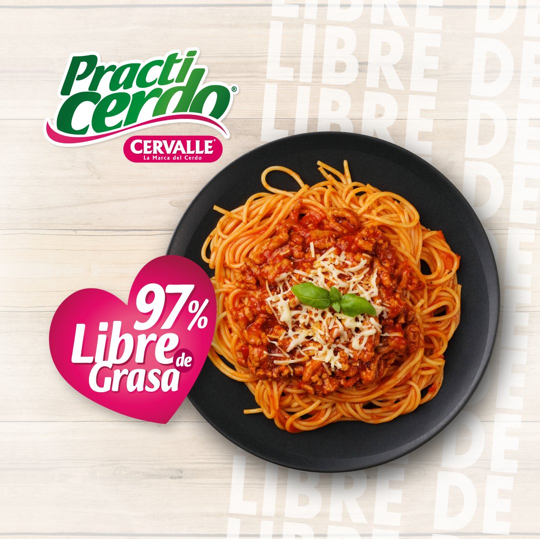 ¿Qué tal una deliciosa pasta con nuestra carne molida premium de la línea baja en grasa? 🍝🤤🩷. #Cervalle #carnedecerdo #ElSaborQueTeHaceAuténtico #nutrición