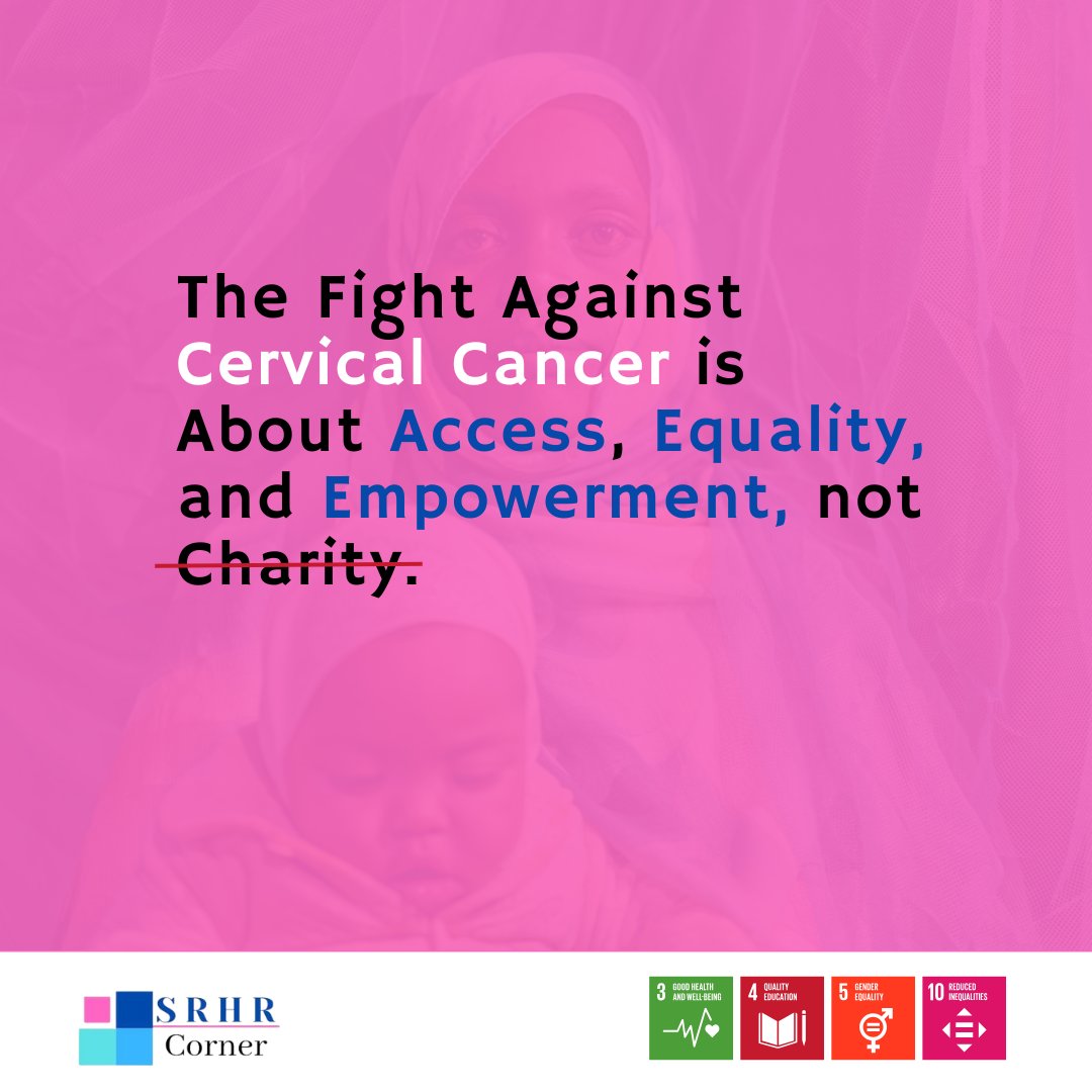 SRHRCorner's tweet photo. Every woman and girl deserves access to life-saving healthcare and accurate information to protect her health. Yet, countless women are denied cervical cancer prevention and treatment due to barriers like cost, stigma, and lack of awareness. Let's break these barriers. #SRHR https://t.co/8TLq6KVFFa