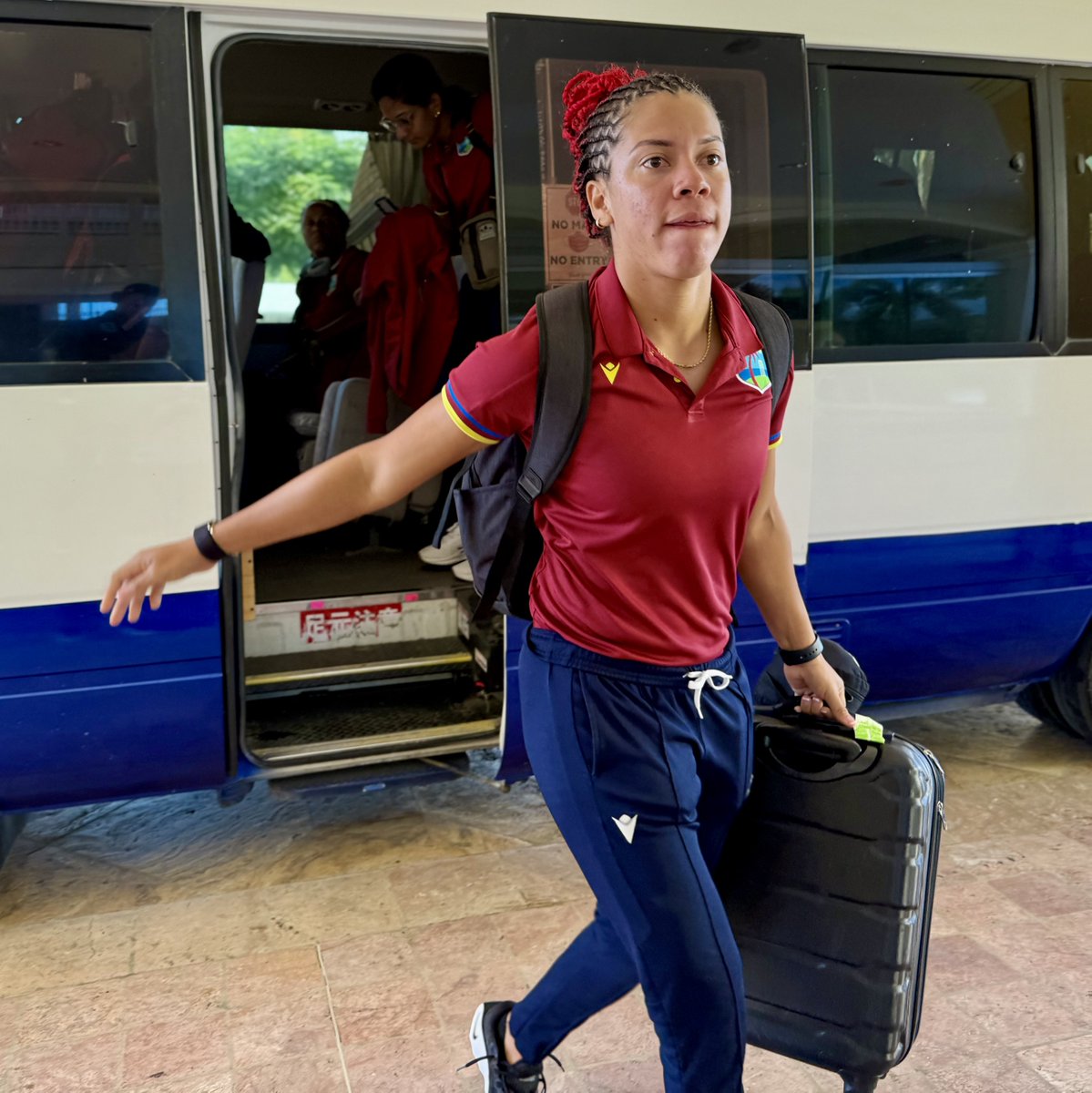 windiescricket's tweet photo. WI Women arrived in St. Kitts today ahead of the CG United ODI series v Bangladesh. 🇰🇳🏆

Full schedule⬇️
https://t.co/iUNElkvsRG

#WIWvBANW | #MaroonWarriors https://t.co/e7PdlMqpDg