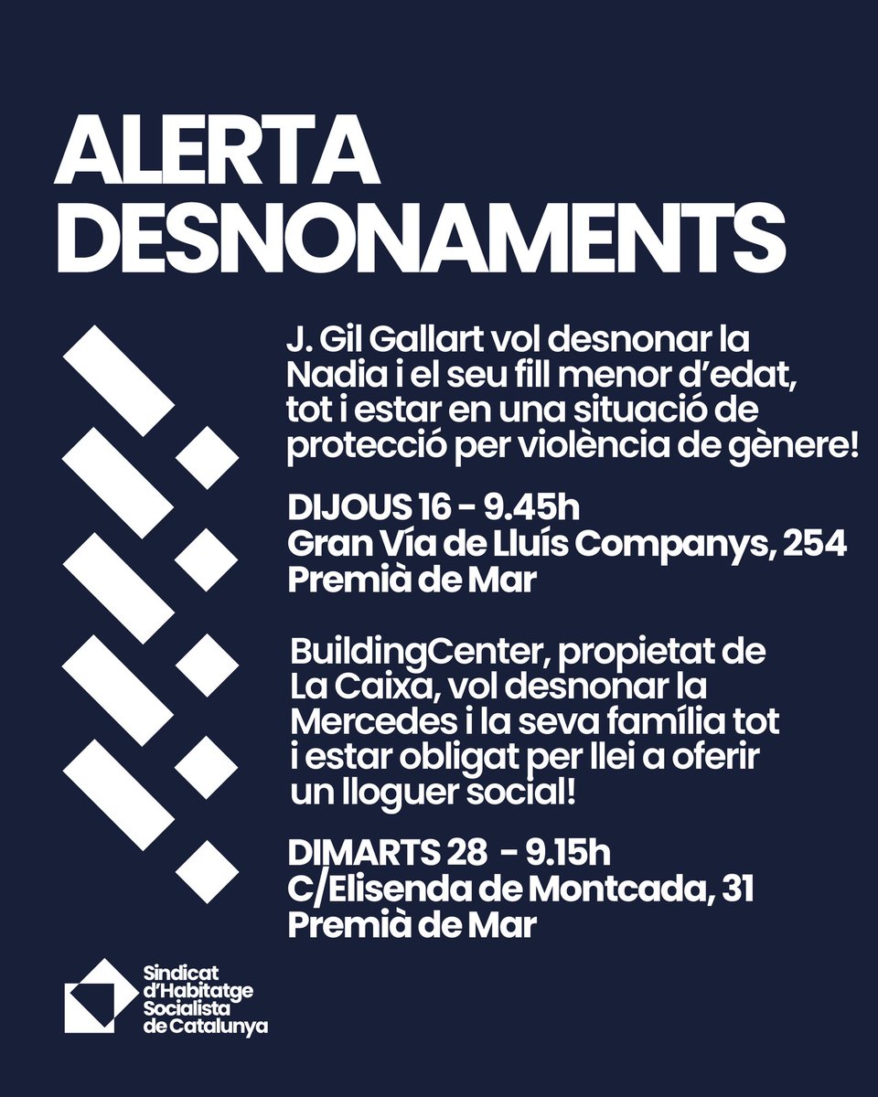 ✍️🏴Activitats de la setmana:
El 2025 comença ple de lluita i cultura arreu del #Maresme

🛠️Seguim construïnt #PoderPopular habitant els nostres espais, formant-nos històricament, posant el cos defensant les cases de les nostres veïnes i teixint resistència internacionalista!

🔥