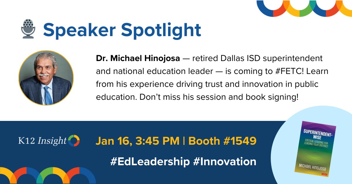 🎉 Don’t miss this at #FETC: Dr. Michael Hinojosa on how CIOs can lead a service desk revolution and transform public education. 🎓 Bring your questions and get inspired!

📍 Jan 16 | 3:45 PM, IT Expo Hall Theater
📖 Book signing at Booth #1549 afterward!