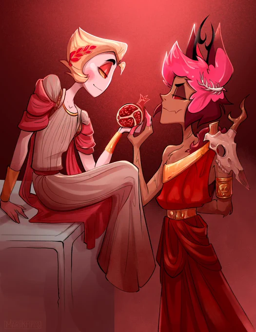 "As much as I will miss my beloved over the next six months, I would be lying if I said I haven't also missed my daughter terribly this past winter.""But you will miss me more, yes?" (HADES AU) #radioapple #HazbinHotel  