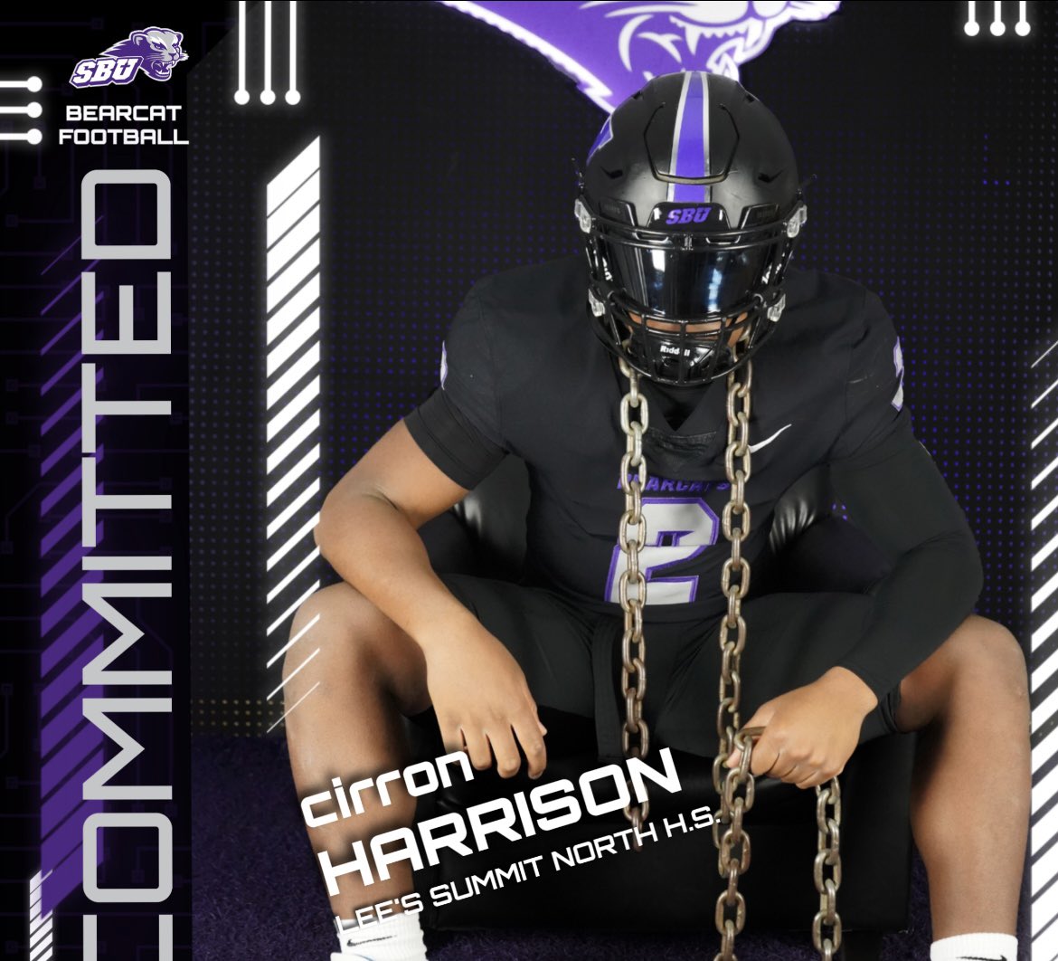 Cirron Harrison (@cirron_h) on Twitter photo Blessed to announce my commitment to <a href="/SBU_Football/">SBU Football</a> thank you to all the coaches who have helped me through this journey #AGTG <a href="/LSNorthFootball/">Lee's Summit North Football</a> @WashMeDoItTwoss <a href="/Coach_J_Morgan/">Coach JaMichael Morgan</a> <a href="/CoachM_Dunn/">Coach Mason Dunn</a> Blessed to announce my commitment to <a href="/SBU_Football/">SBU Football</a> thank you to all the coaches who have helped me through this journey #AGTG <a href="/LSNorthFootball/">Lee's Summit North Football</a> @WashMeDoItTwoss <a href="/Coach_J_Morgan/">Coach JaMichael Morgan</a> <a href="/CoachM_Dunn/">Coach Mason Dunn</a>