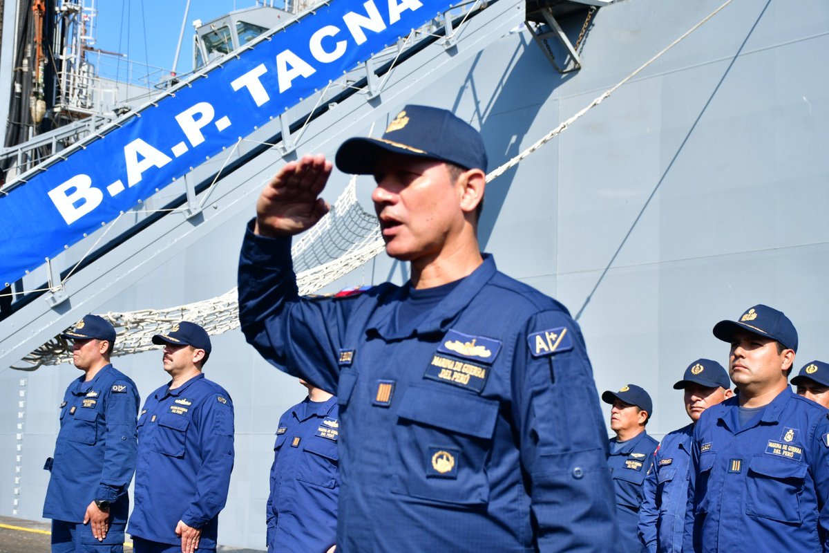naval_peru's tweet photo. #MGPNoticias Con el zarpe del #BAPTacna se da inicio al despliegue operacional #RASEX2025, para elevar el nivel de entrenamiento de la dotación y realizar operaciones con los buques de US Navy en el área de responsabilidad de la Tercera Flota, en San Diego – California. https://t.co/aH9AY2m0cN